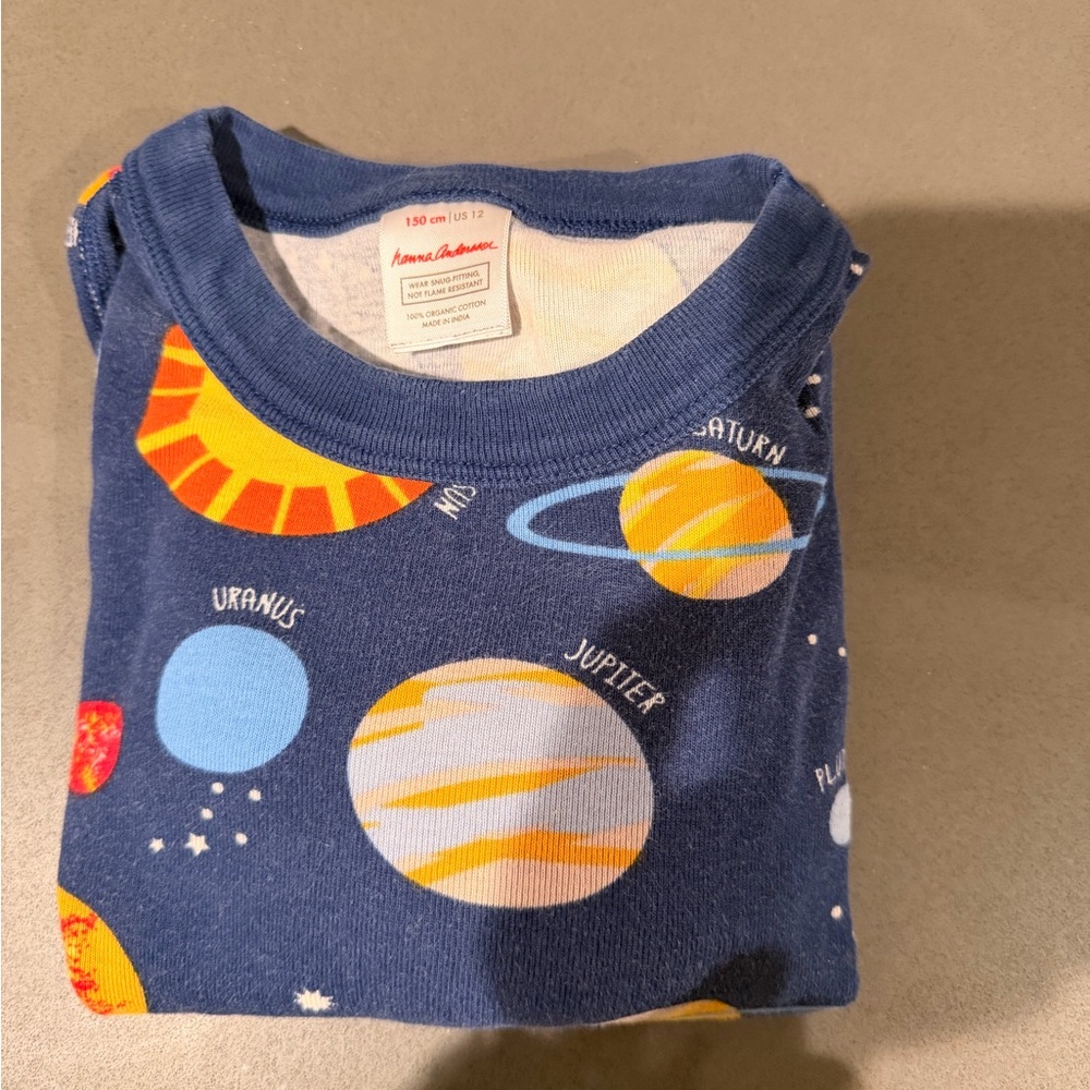 Hanna Andersson Blue Planet Print Long Sleeve PJ Set